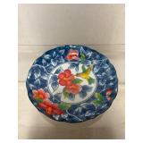 Hand-Painted Porcelain Bowl with Floral and Bird M