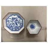 Two Octagonal and Hexagonal Japanese Porcelain Bow