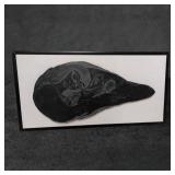 Framed Hand-Etched Slate Depicting Mermaids, 24 x