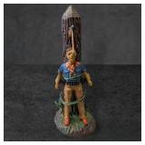 Elastolin Composition Figure of Cowboy Tied to Pos
