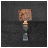 Decorative Modern Lamp with Burlap Shade and Frenc