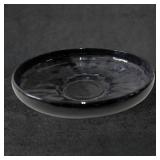 Black Amethyst Glass Pedestal Bowl, 8.5 Inches in