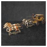 Elastolin Toy Figure Stagecoach with Horses and Co