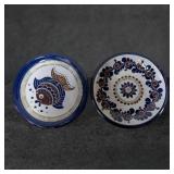Two German Handarbeit 8-Inch Decorative Plates wit