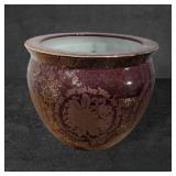 Chinese Porcelain Jardiniere with Gilded Decoratio