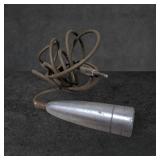Vintage Corded Microphone, 4.5 Inches Long, Metal