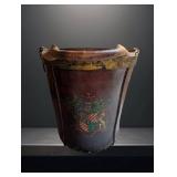English 18th Century Leather Fire Bucket with Coat