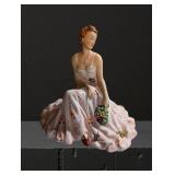 Royal Dux Porcelain Figurine of Seated Woman, 9 in