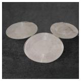 3 Dansk Textured Glass Platters, Largest 16 Inches