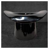 Large Amethyst Glass Vase, Hat Form, 12 in Diamete