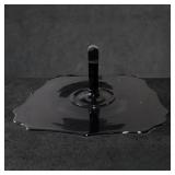 Black Amethyst Glass Tidbit Tray, 10-Inch Diameter