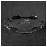 Black Amethyst Glass Tray with Handles, 9 3/4 Inch