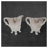 VTG Flanders Silver City Poppy Footed Glass Creame