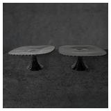 LE Smith Black Amethyst Pedestal Cake Stands with