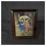 1909 Esther Hunt Print in Wooden Frame