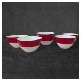 6 Kate Spade Lenox Rutherford Circle Red Bowls