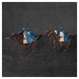 Four Britains LTD Metal Mounted Figures in Blue Cl