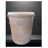 Stoneware 12-Gallon Crock with Crown Motif and Dro