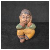 Hand-Carved Painted Wood Figurine, 10 in Tall
