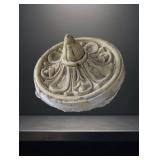 Carved Circular Wall Relief with Tulip Motif