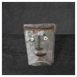 Signed Metal Wall Art Featuring Abstract Face Moti