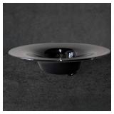 Footed Black Amethyst Glass Bowl, 12 Inches in Dia