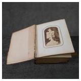 Ornate Leather-Bound Photo Album with Brass Clasps