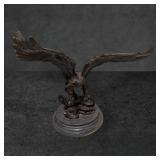 Bronze Eagle Statue on Stone Pedestal