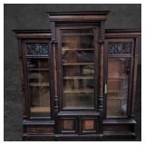Victorian Burl Wood Display Cabinet with Mirrored