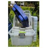 Six Assorted Storage Bins Including Husky Clear Pl