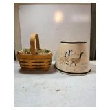 Longaberger 1996 Handwoven Basket and Canada Goose
