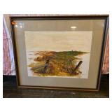 Framed Landscape Watercolor by C. Phillip Wykoff