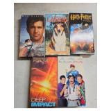 Five VHS Movie Tapes Featuring Family and Action T