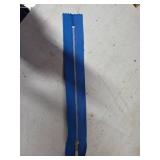 One Pound of 12-Inch Blue Zippers with Metal Teeth