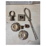 Ornate Metal Fixture Components Featuring Decorati