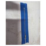 1 Pound of 9-Inch Blue Zippers with Metal Teeth an