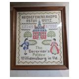 Framed Cross-Stitch Depicting Governor