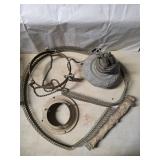 Disassembled Vintage Oil Lamp with Decorative Bras