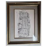 Framed Pen-and-Ink Drawing of The Haverford School