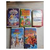 Five VHS Tapes Including Disney Classics and Famil