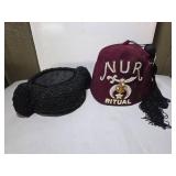 Masonic Red Fez and Black Ritual Hat by Anthony Ni