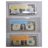 Three U.S. Paper Currency Notes: 1976 Bicentennial