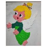 Handmade Mosaic Angel Figure with White Wings and