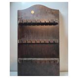 Wall-Mounted Wooden Display Rack with Three Tiers