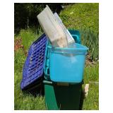 Seven Assorted Plastic Storage Bins in Various Siz