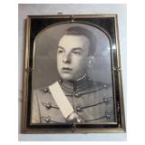 Framed Black and White Portrait of a Uniformed Man