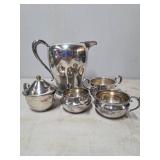 Silver-Plated Six-Piece Tea and Coffee Set with Cr