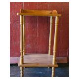 Two-Tier Wooden Plant Stand with Turned Legs