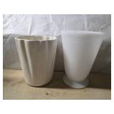 Vases: White Ceramic and Milk Glass With Distincti
