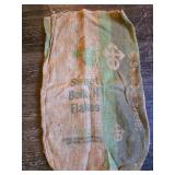 Woven Burlap Sack with Green and Red Printing